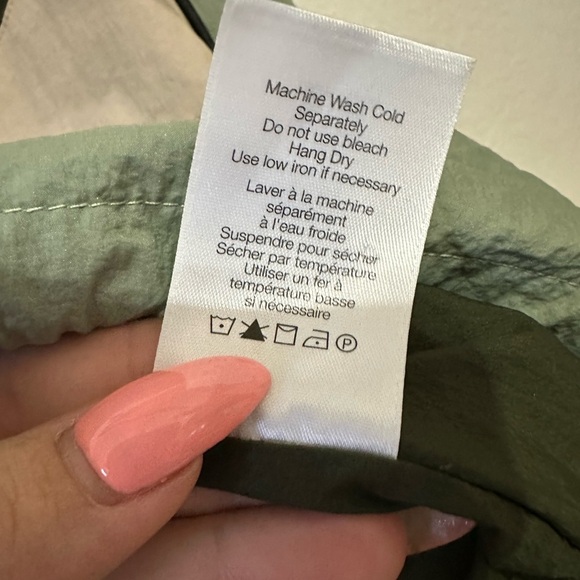 Veronica Beard Avery Half Zip Hooded Green and Cream Utility Jacket - Size Small - Picture 10 of 12